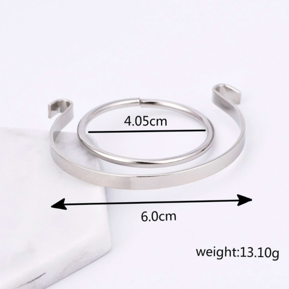 NEW💙💎HORSESHOE CUFF💎💙MODERN CIRCLE SILVER TONE - Picture 4 of 8